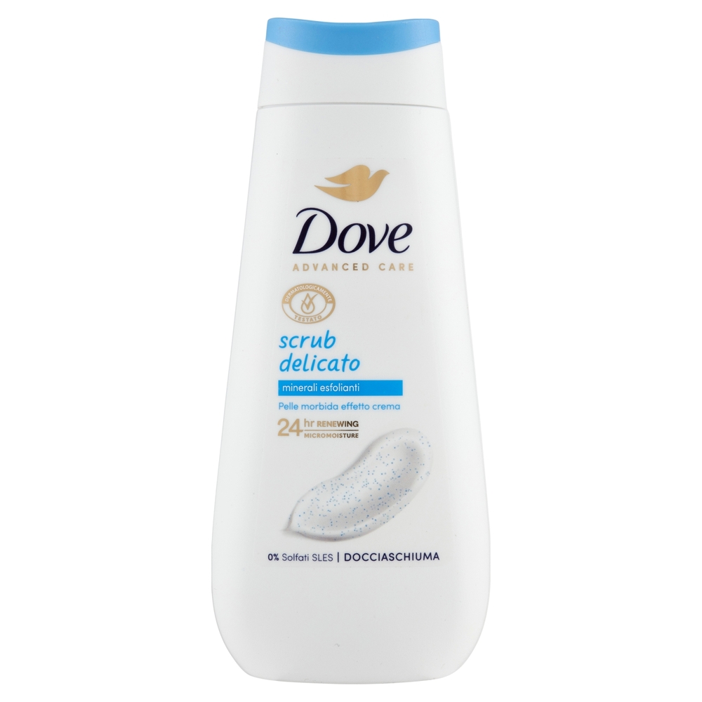 Dove Advanced Care Docciaschiuma scrub delicato minerali esfolianti 225 ml